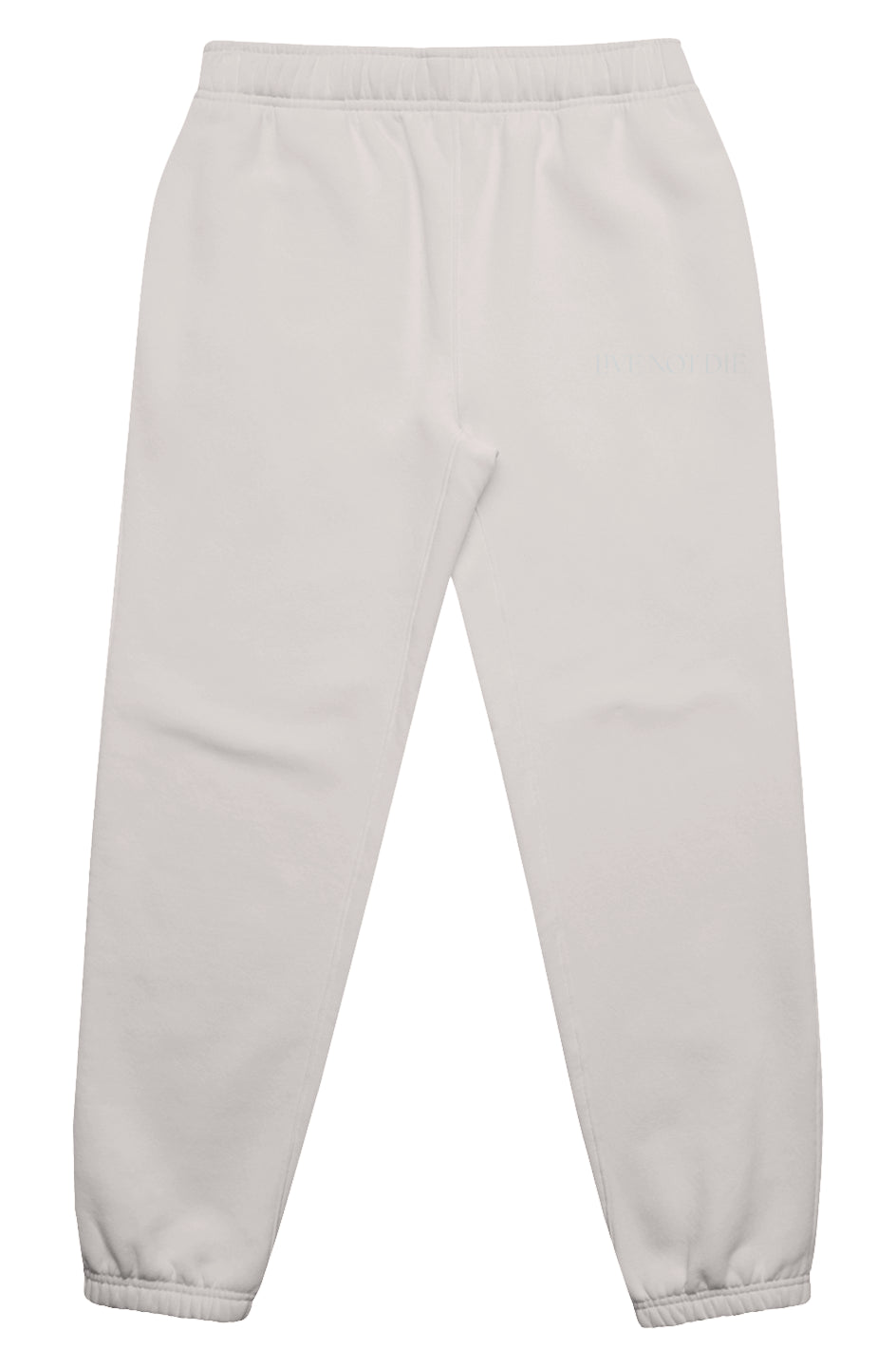 A product photo of the LIVE NOT DIE Trackpants in tan