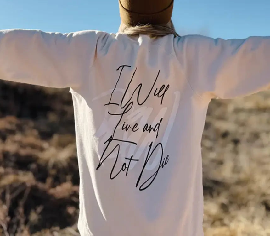 I Will Live And Not Die Crewneck (OG Rich Is Not Wealthy)